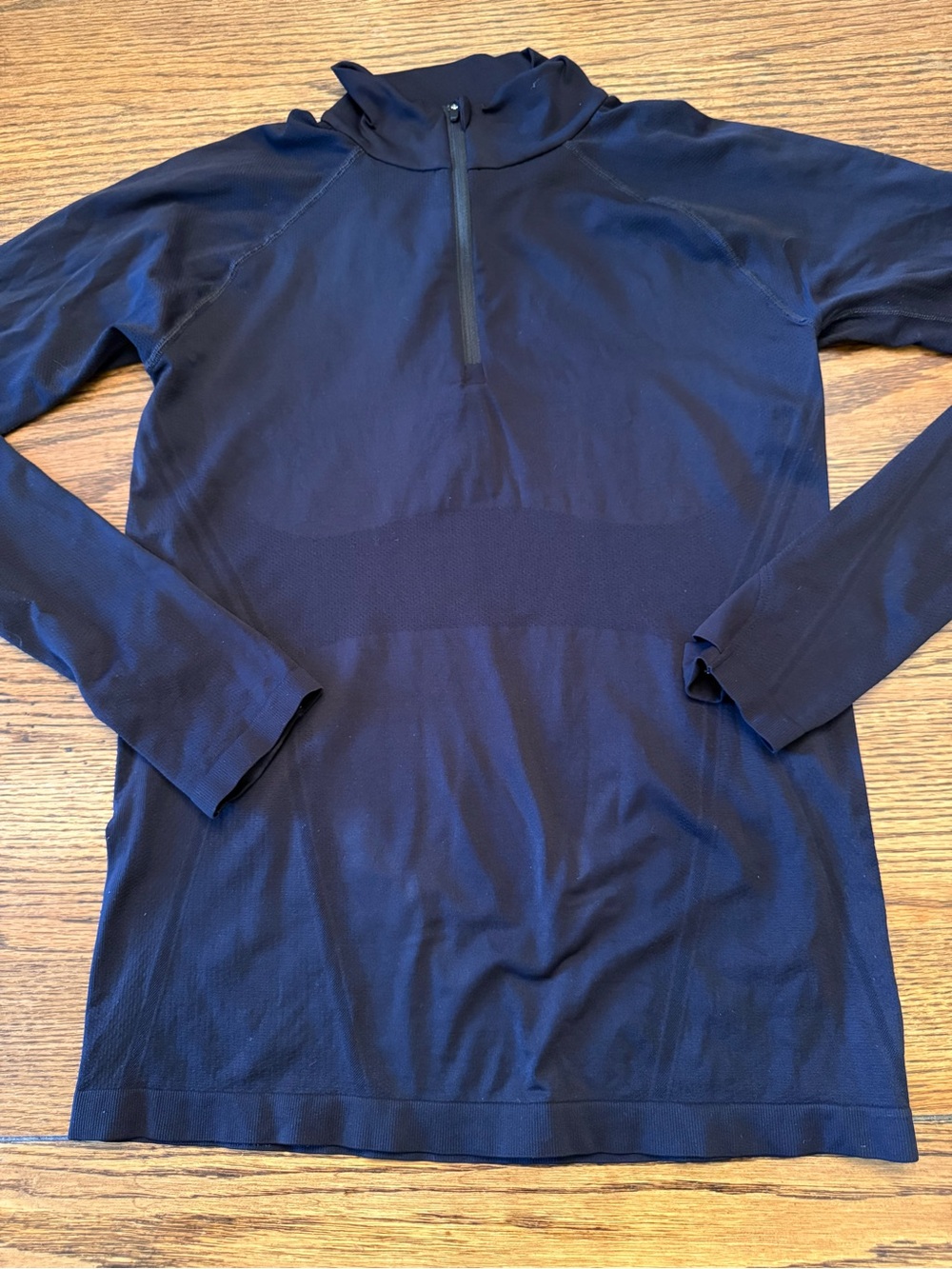 Athleta Black Seamless Half Zip Performance Top Women’s Medium Made in Portugal